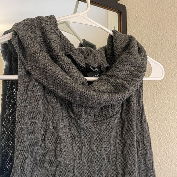 Rhapsody • Gray Cowl Neck Sweater Dress with Pockets - Picture 3 of 6
